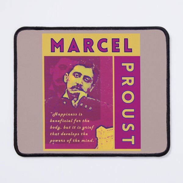 Item preview, Marcel Proust portrait and quote: Happiness is beneficial for the body designed and sold by artbleed.