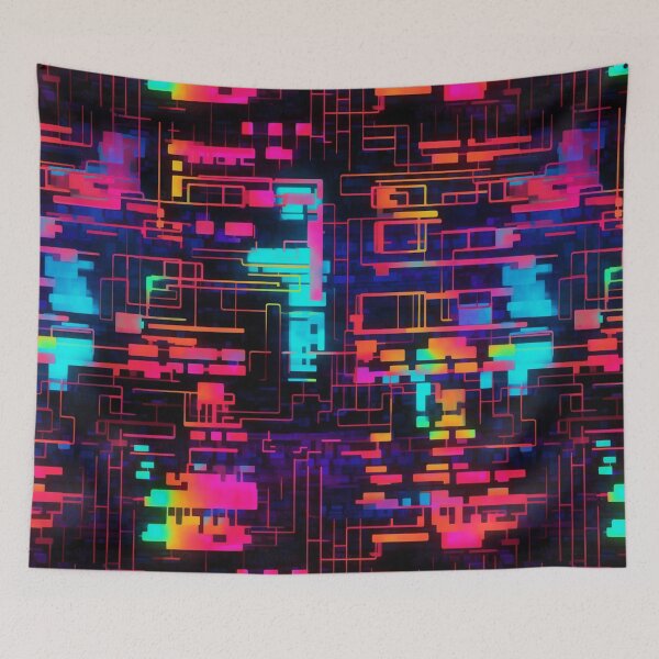 Item preview,   "Neon Nexus: Unveiling Digital Art through Innovative Glitches" designed and sold by SBD-Shop.