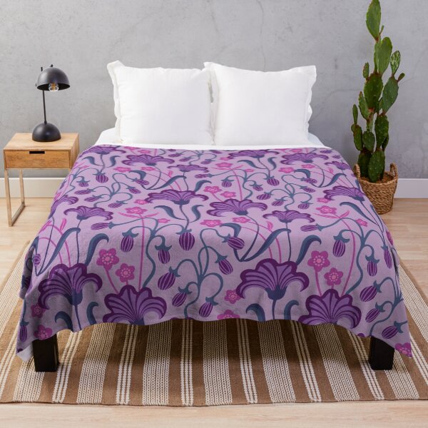 Item preview, CHARMED WITH BUTTERCUPS Floral Botanical Wild Flowers in Purple Mauve Blue Lavender - UnBlink Studio by Jackie Tahara designed and sold by Jackie Tahara of UnBlink Studio.