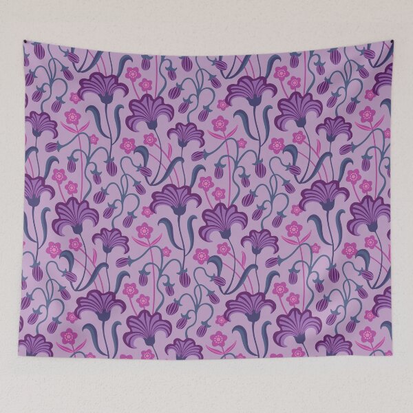 Item preview, CHARMED WITH BUTTERCUPS Floral Botanical Wild Flowers in Purple Mauve Blue Lavender - UnBlink Studio by Jackie Tahara designed and sold by Jackie Tahara of UnBlink Studio.