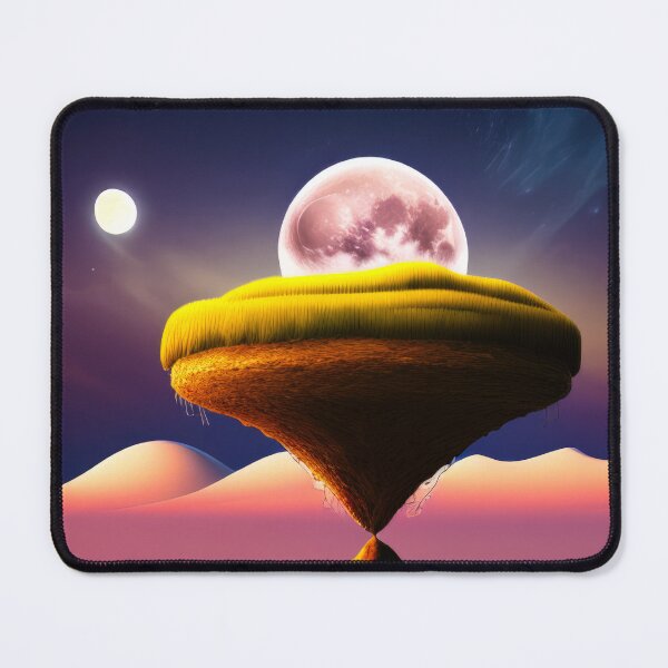 Item preview, Surreal Picture of Flat Earth Insula with Big Moon Rising From Behind designed and sold by SunnyMcKenzie.