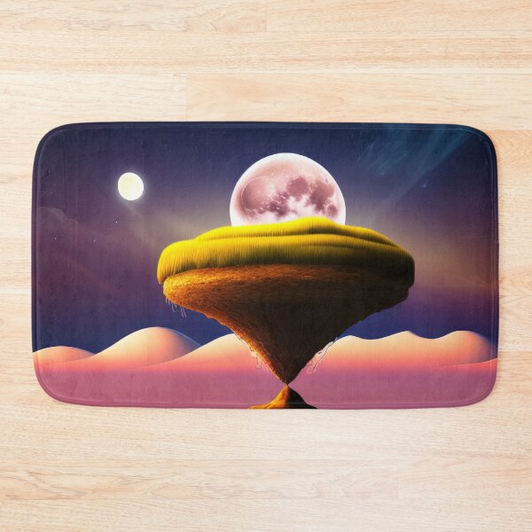 Item preview, Surreal Picture of Flat Earth Insula with Big Moon Rising From Behind designed and sold by SunnyMcKenzie.