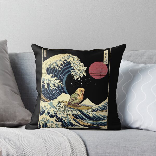 Item preview, Parakeet Bird Kanagawa Japanese Surfing Wave designed and sold by rafaeltto.