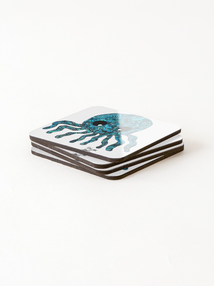 Thumbnail 4 of 5, Coasters (Set of 4), Robot Octopus designed and sold by Rohans-Drawings.