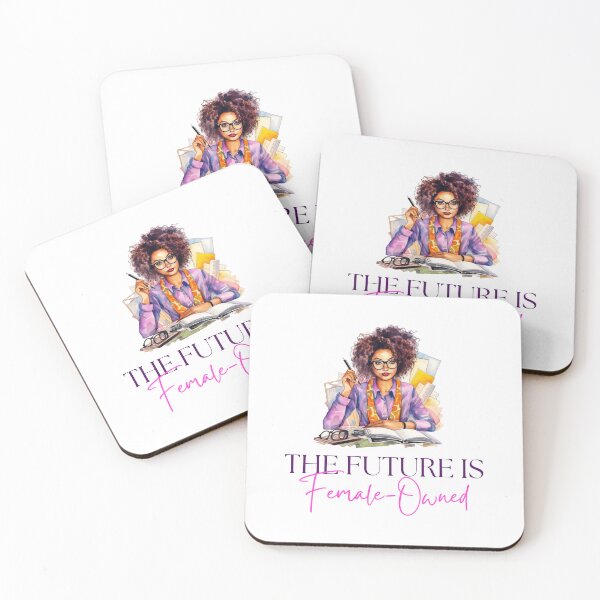 Item preview, The Future Is Female-Owned Watercolor Curly Haired Woman Graphic designed and sold by DreamBiggerBabe.