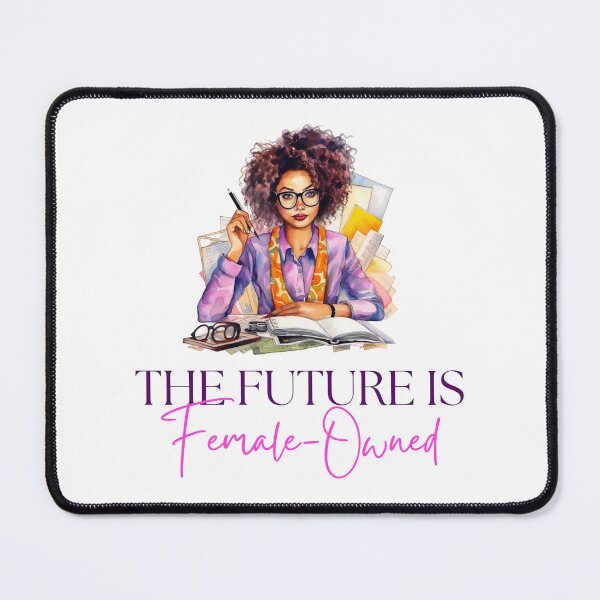 Item preview, The Future Is Female-Owned Watercolor Curly Haired Woman Graphic designed and sold by DreamBiggerBabe.