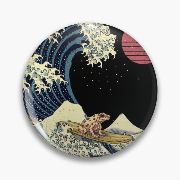 Item preview, Poison Dart Frog Kanagawa Japanese Surfing Wave designed and sold by rafaeltto.
