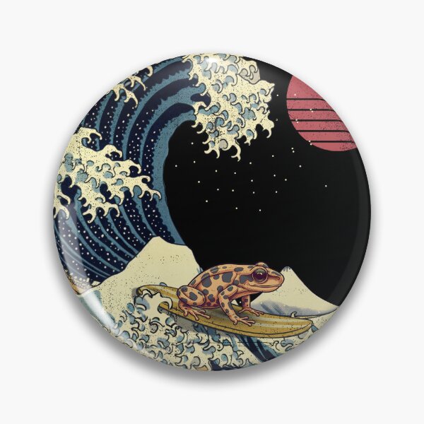 Item preview, Poison Dart Frog Kanagawa Japanese Surfing Wave designed and sold by rafaeltto.