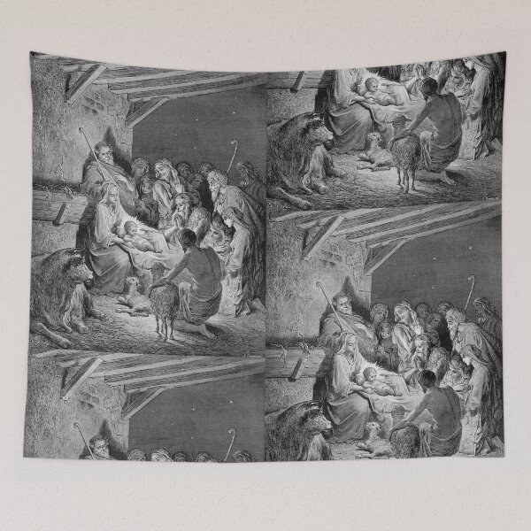 Aperçu de l'œuvre Jésus dans la crèche - Noël de Gustave Doré créée et vendue par forgottenbeauty.