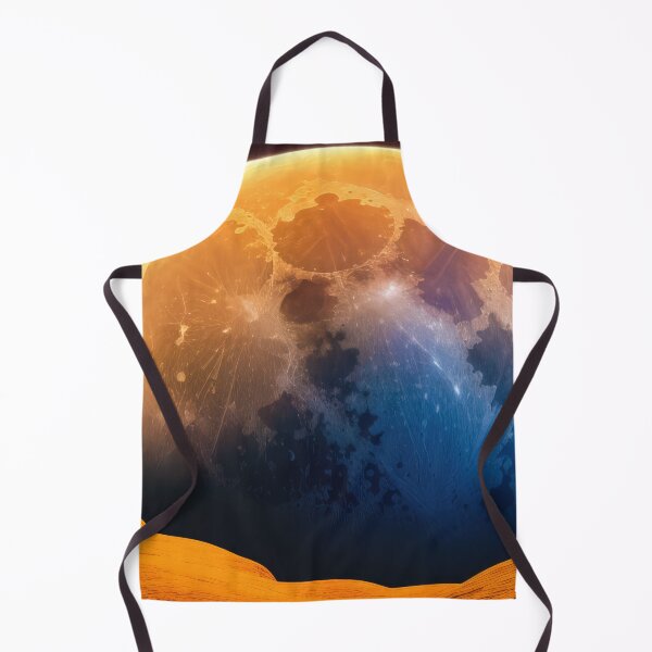 Item preview, Gigantic Blue and Orange Moon Rising Behind Desert Landscape designed and sold by SunnyMcKenzie.