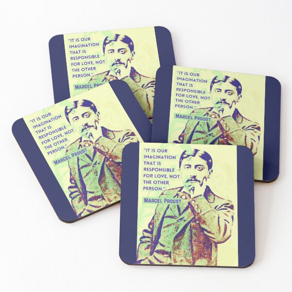 Item preview, Marcel Proust portrait and quote: It is our imagination that is responsible for love... designed and sold by artbleed.
