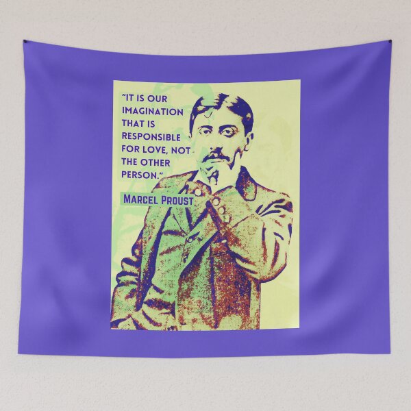 Item preview, Marcel Proust portrait and quote: It is our imagination that is responsible for love... designed and sold by artbleed.