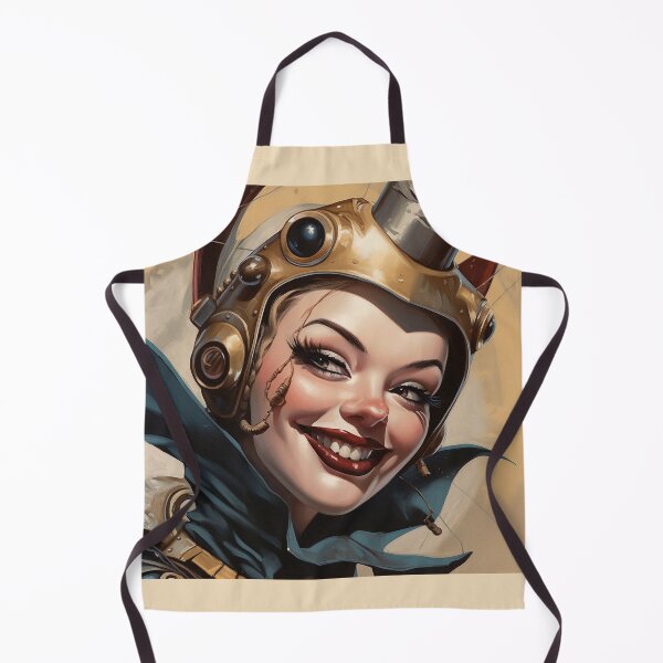 Item preview, Sci-Fi, pin up, retro futuristic beautiful astronaut smiling girl designed and sold by GueloStudio.