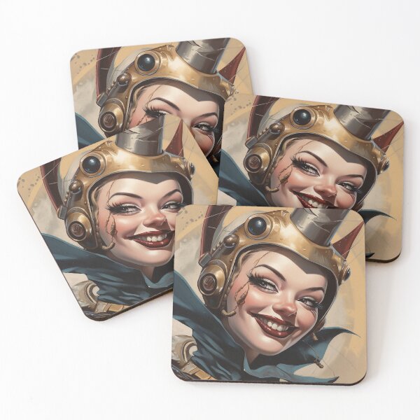 Item preview, Sci-Fi, pin up, retro futuristic beautiful astronaut smiling girl designed and sold by GueloStudio.