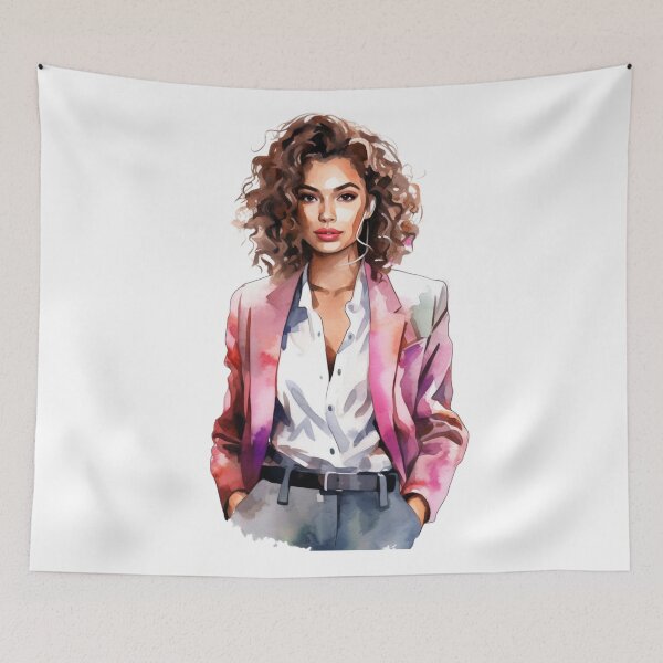 Item preview, Powerful Curly Haired Watercolor Woman designed and sold by DreamBiggerBabe.