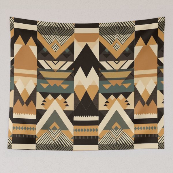 Item preview, "Enchanting Tribal Elegance: A Geometric Symphony of Earthly Hues." designed and sold by SBD-Shop.