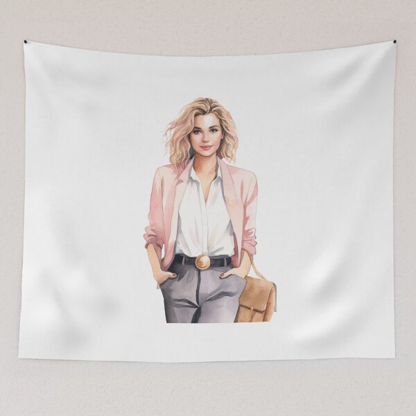 Item preview, Powerful Blonde Watercolor Woman designed and sold by DreamBiggerBabe.