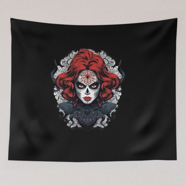 Item preview, Spirited Fusion Black Widow Sugar Skull designed and sold by MuseOfMilo.