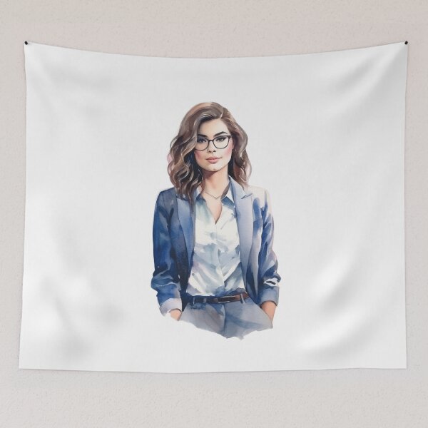 Item preview, Powerful Brunette Watercolor Woman designed and sold by DreamBiggerBabe.