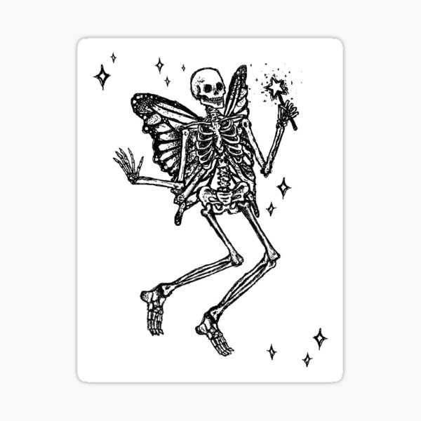 Dark Fairy on a Skull - Dark Fairy - Sticker