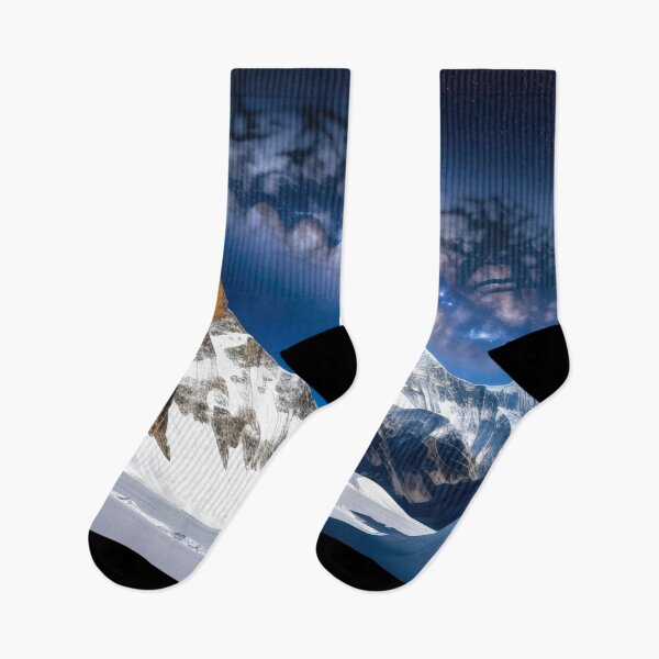 Item preview, Snow-Covered Mountains with impressive Galaxy Sky designed and sold by SunnyMcKenzie.