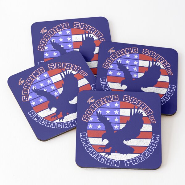 Item preview, Soaring Spirit of American Freedom Flying Eagle Flag Emblem Slogan designed and sold by CRHPOD20.