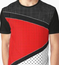 Red, Black, and White Graphic T-Shirt
