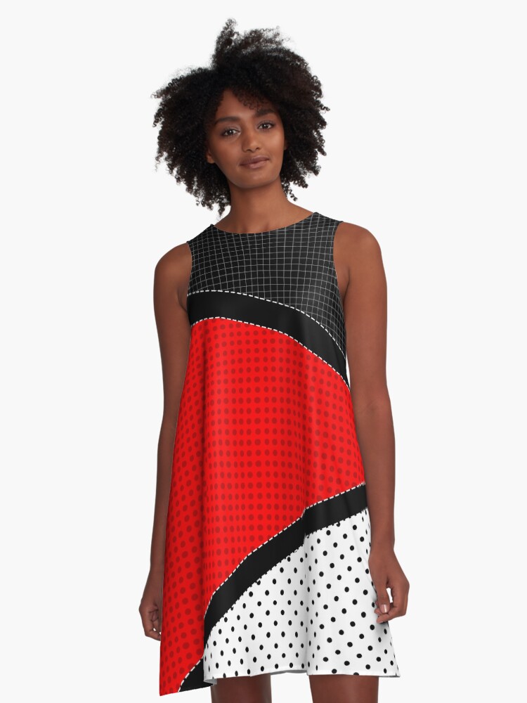 red black and white dress