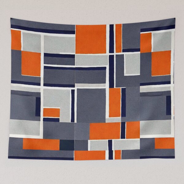 Item preview, Large Orange and Blue Abstract designed and sold by melridger.