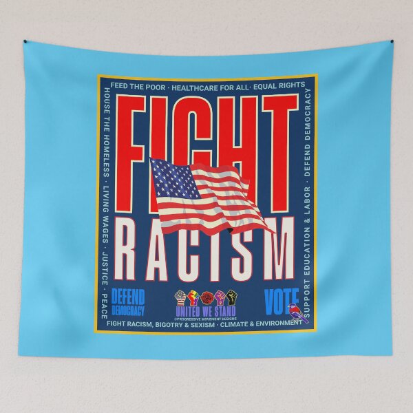 Item preview, PMD00898 Progressive Movement Designs patriotic American flag design shows you support democracy progressive goals for Progressives Democrats Independents Liberals designed and sold by ProgressiveLeft.
