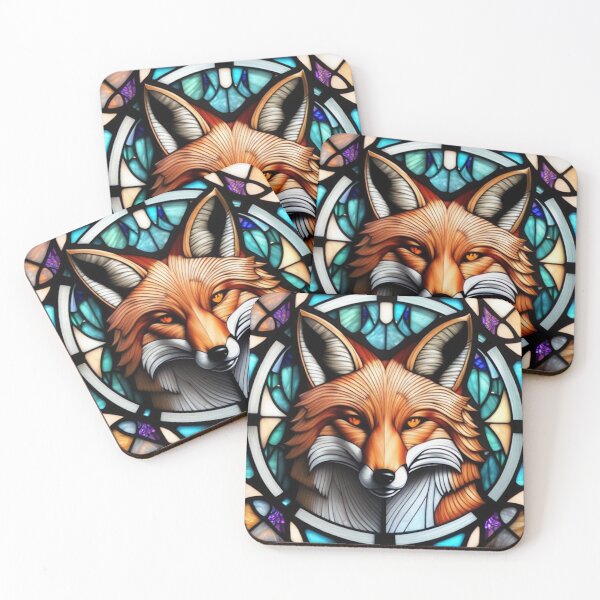 Item preview, Stained Glass Fox Head designed and sold by DBSR-LLC.
