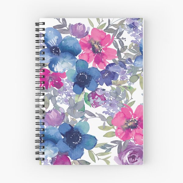Item preview, Blue and Pink watercolor flowers designed and sold by Adventist4.