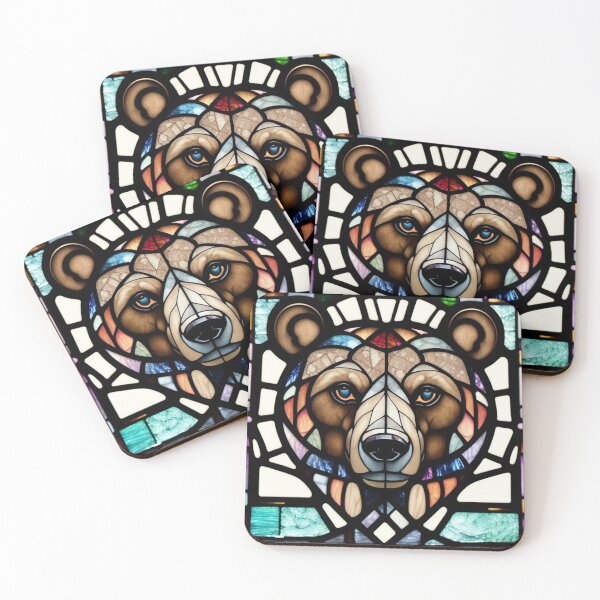 Item preview, Stained Glass Bear Head designed and sold by DBSR-LLC.