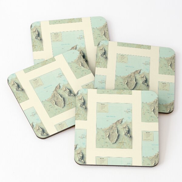 Item preview, 1935 Brunei Shaded Relief Map 3D digitally-rendered designed and sold by ThinkAboutMaps.