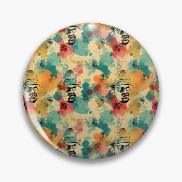 Item preview, Vintage Hyphy: Too Short Watercolor Pattern | Teal, Red, & Yellow  designed and sold by Retro-ArtDeco.