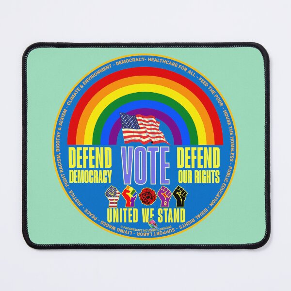 Item preview, PMD00899 Progressive Movement Designs LGBTQ patriotic American flag design shows you support democracy and progressive goals for Progressives Democrats Independents Liberals designed and sold by ProgressiveLeft.