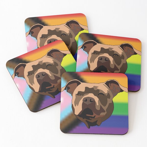 Item preview, Copy of Progress pride brown pitbull  designed and sold by LeahcarsArt.