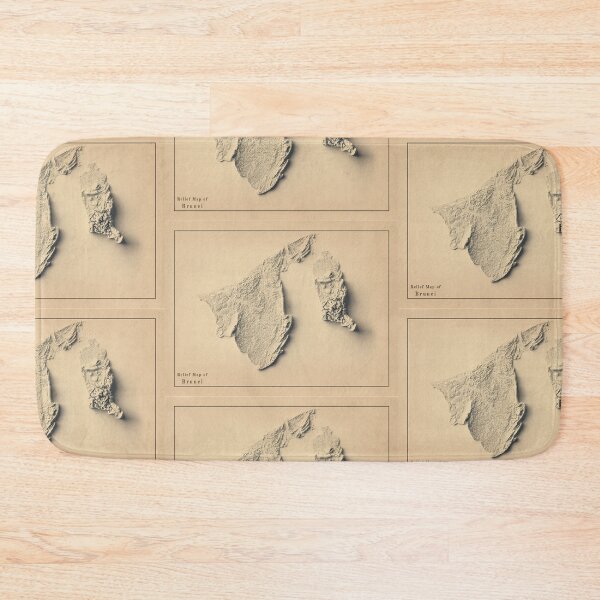 Item preview, Brunei Shaded Relief Map 3D digitally-rendered designed and sold by ThinkAboutMaps.