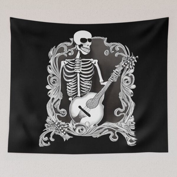 Item preview, Vintage guitarist skeleton designed and sold by Artbellachi.