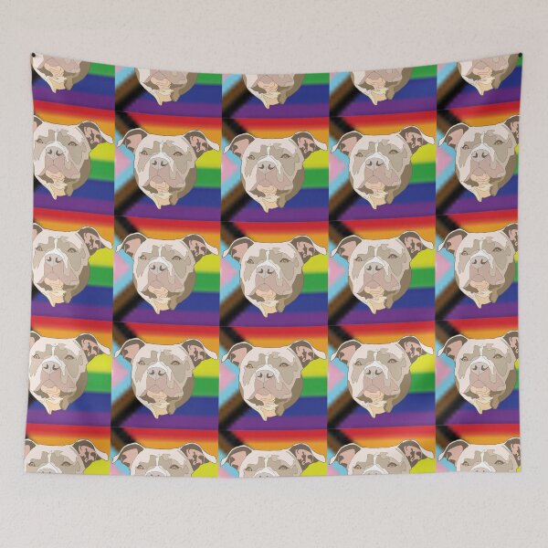 Item preview, Progress pride beige pitbull  designed and sold by LeahcarsArt.