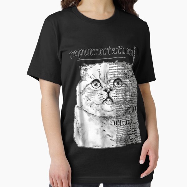 Item preview, Taylor White Cat Tee Swift Rep Tour designed and sold by SteveKubi.