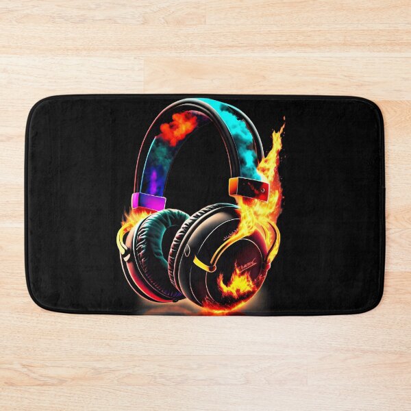 Item preview, Melodies of Fire and Color: Stylized Headband Headphones with Smoke and Dancing Flames designed and sold by Jhuvel.