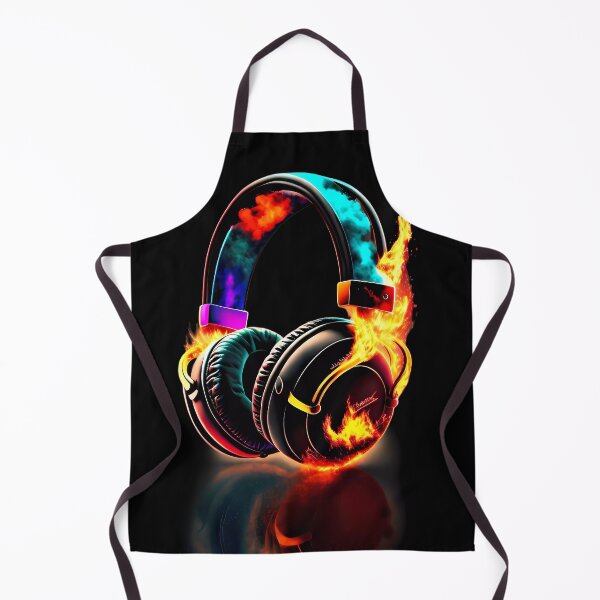 Item preview, Melodies of Fire and Color: Stylized Headband Headphones with Smoke and Dancing Flames designed and sold by Jhuvel.