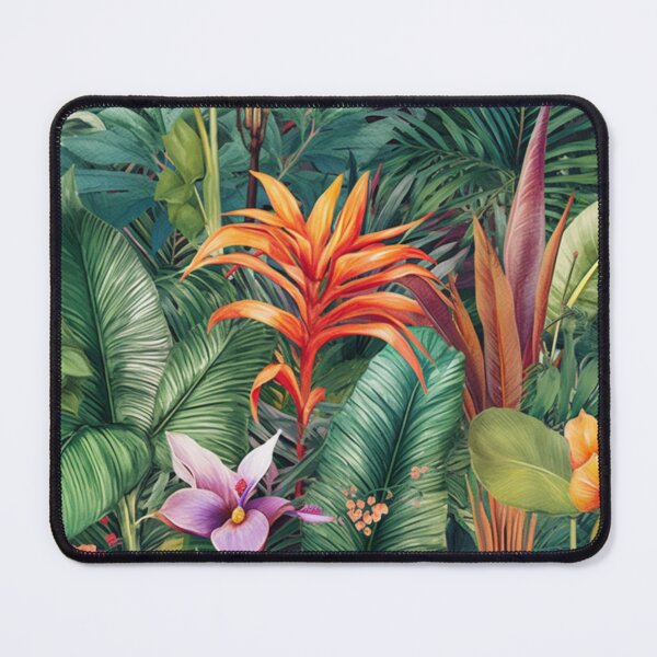 Item preview, Tropical Leaves and Flowers Pattern designed and sold by EpicFoxArt.