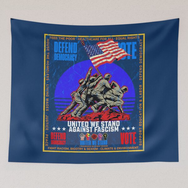 Item preview, PMD00903 Progressive Movement Designs patriotic American flag design shows you support democracy progressive goals for Progressives Democrats Independents Liberals designed and sold by ProgressiveLeft.