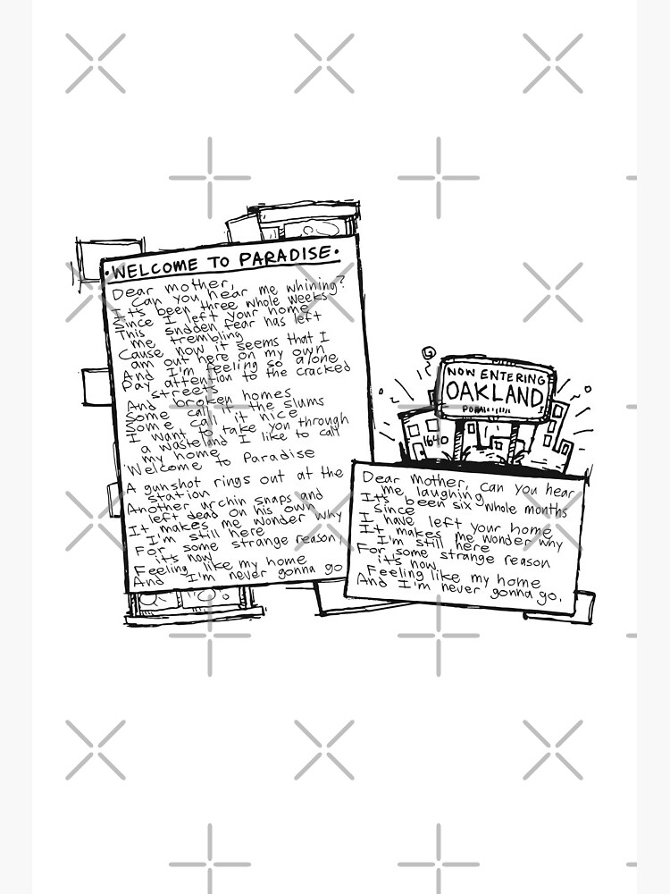 Welcome To Paradise - Lyrics | Art Board Print