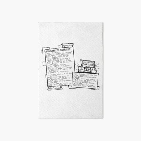 Welcome To Paradise - Lyrics | Art Board Print