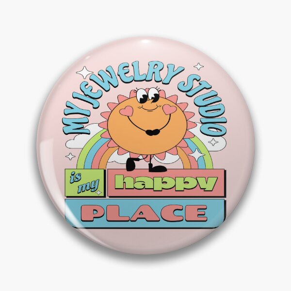 Item preview, My jewelry studio is my happy place metalsmith cute kawaii mascot jeweler gift designed and sold by MetalicBabe.