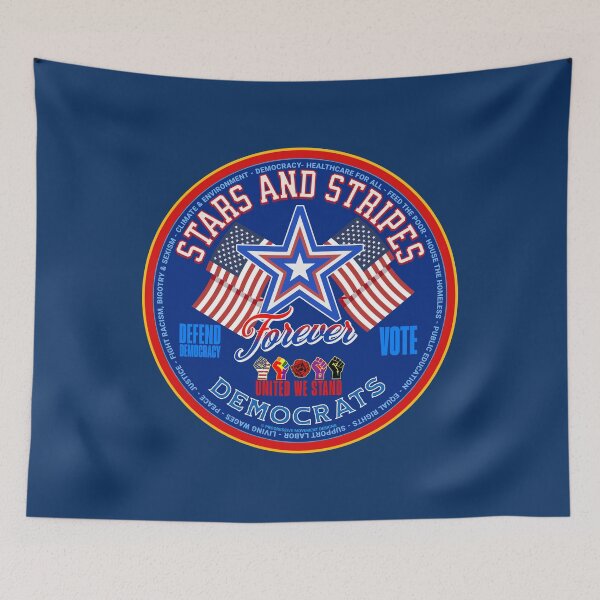 Aperçu de l'œuvre PMD00905 Le design du drapeau américain patriotique de Progressive Movement Designs montre que vous soutenez les objectifs progressistes de la démocratie pour les progressistes, les démocrates, les indépendants et les libéraux créée et vendue par ProgressiveLeft.