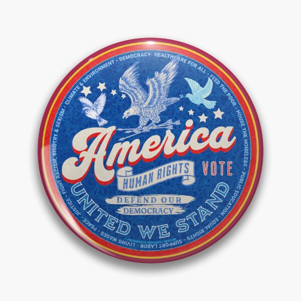 Aperçu de l'œuvre PMD00906 Le design patriotique de l'aigle américain de Progressive Movement Designs montre que vous soutenez la démocratie et les objectifs progressistes des progressistes, des démocrates, des indépendants et des libéraux créée et vendue par ProgressiveLeft.